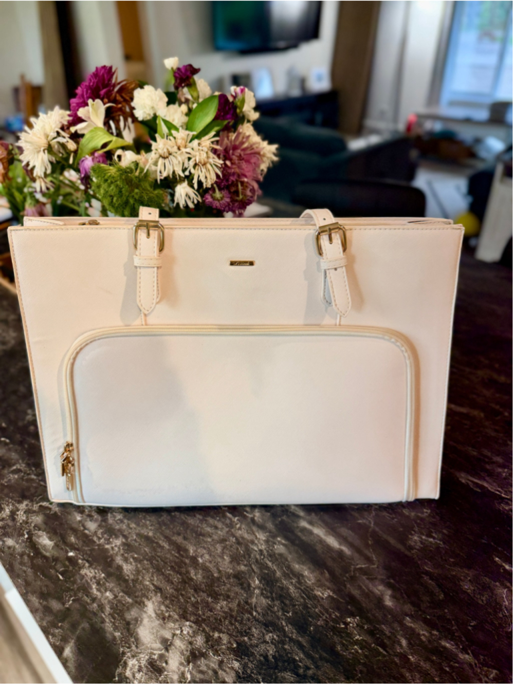 Laptop Bag for Women 15.6 inch Waterproof Work Tote Bag Briefcase with USB